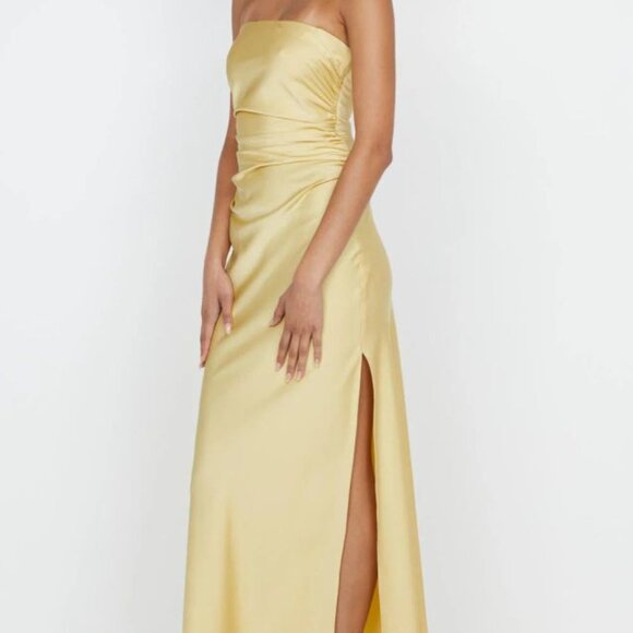 NWT Bec + Bridge ETERNITY STRAPLESS DRESS in CITRUS - Picture 4 of 7